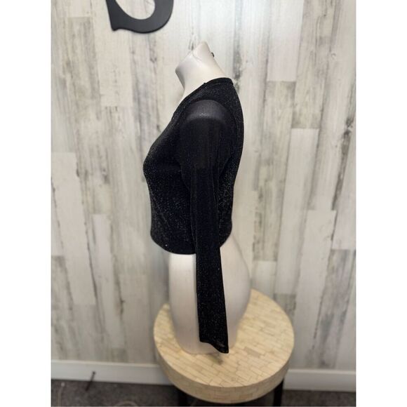 Black sparkly long sleeve top - Picture 3 of 8